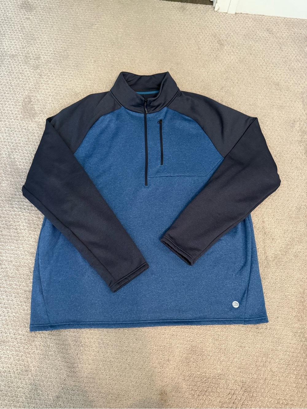 L.L. Bean Navy and Teal Half-Zip Pullover
